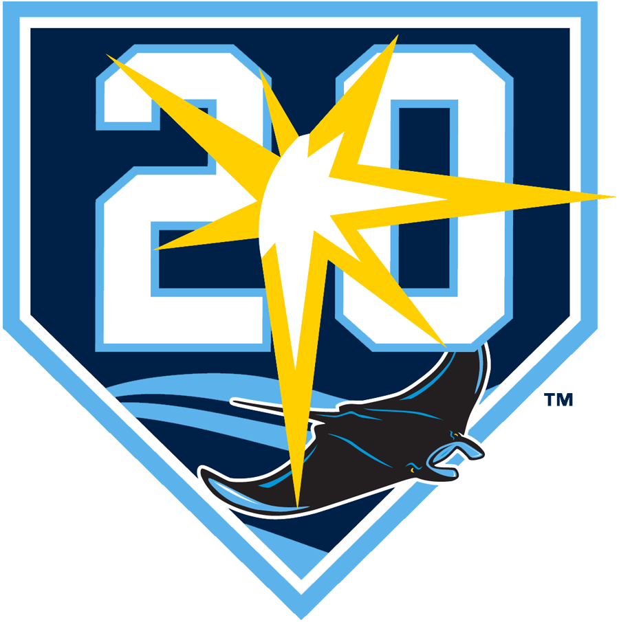 Tampa Bay Rays 2018 Anniversary Logo vinyl decal